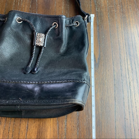 Fossil Vintage Black Drawstring Bucket crossbody Bag Genuine Leather 75082 - Picture 7 of 8